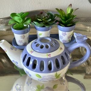 Hallmark Teapot Ceramic candle or Potpourri  Holder